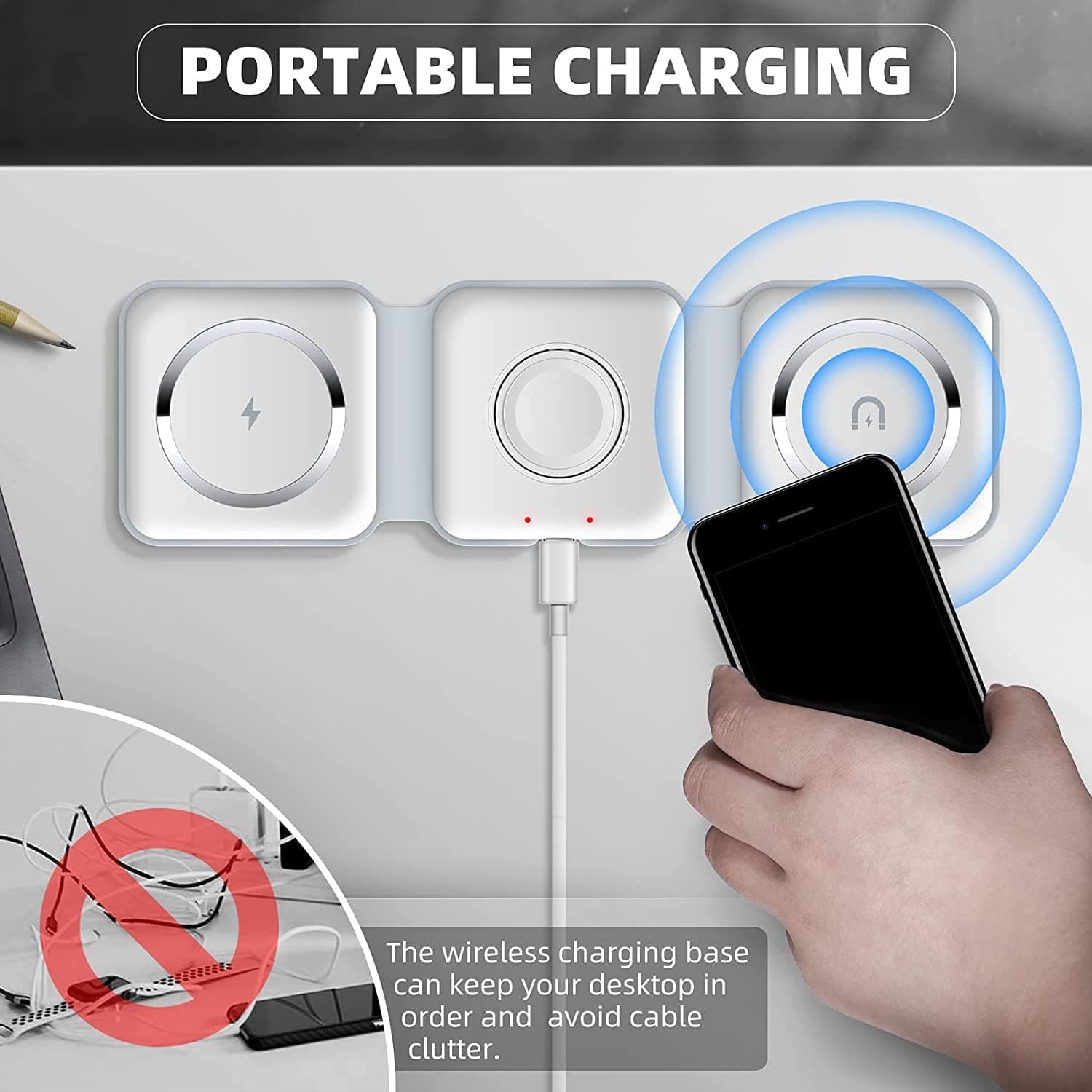 3-in-1 Wireless Charging Station – Phone, Watch & AirPods