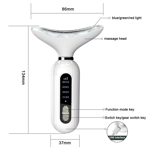 3-in-1 LED Photon Therapy Face & Neck Lifting Device