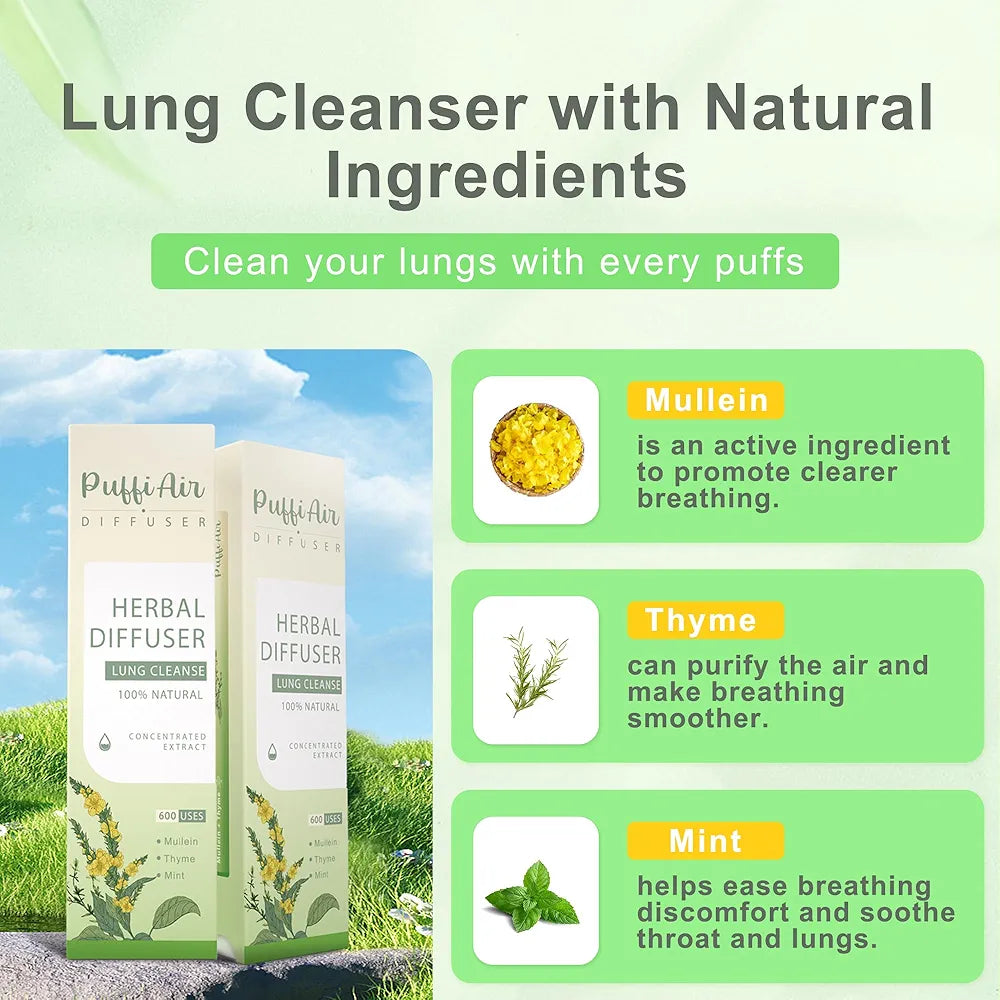 PuffiAir Herbal Diffuser – 4-in-1 Herbal Aromatherapy Sticks (Pack of 4)