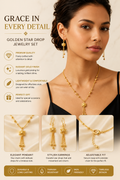 Elegant Star Tassel Necklace & Earrings Set – Gold-Tone Jewelry for Women