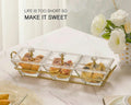Acrylic Dry Fruit & Snack Jar Set – 3-Piece with Golden Serving Tray