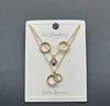 Double Ring Sparkle Pendant Necklace Set – Layered CZ Jewelry for Women